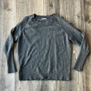 Eight 18 Sweater Gray Crew Neck Sweater Size Extra Large Long Sleeve Tie Detail